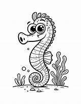 Free Seahorse Coloring Pages For Kids sketch template