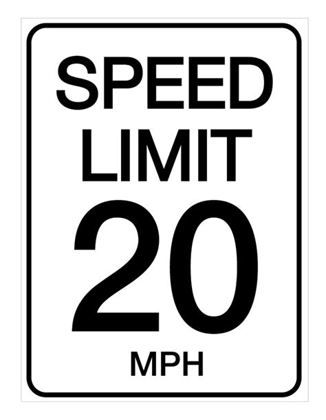 Speed Limit 20 mph - Wall Sign | Creative Safety Supply