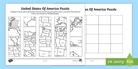 United States Of America Map Puzzle