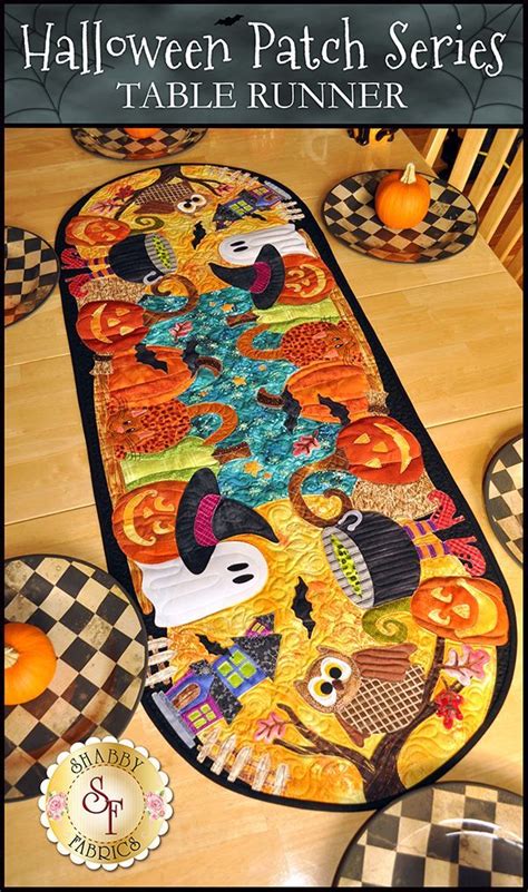 Halloween Patch Series - Table Runner - Pattern | Halloween sewing ...