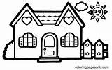 Cute House Coloring Pages  For sketch template