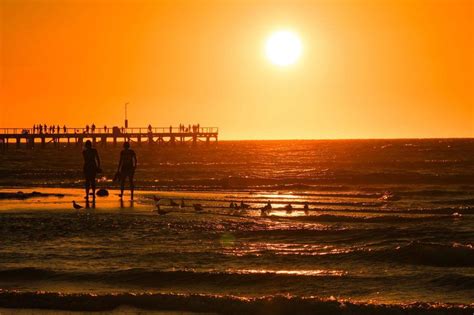 Semaphore Beach, South Australia | Sunrise sunset, Beach sunset, Sunset