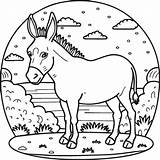 Donkey coloring pages Outline Vector For Book 42396273  sketch template