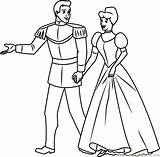 Prince And Cinderella Going Coloring Page For Kids  Free sketch template