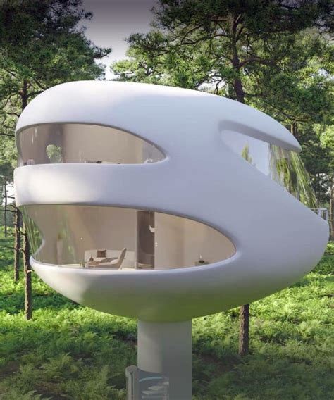 seashell-shaped floating pods offer deluxe residence in nature and on the sea