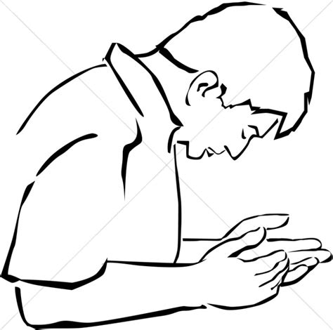 Man Cupping Hands in Supplication | Prayer Clipart