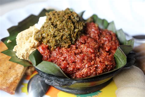 Ethiopian kitfo, raw beef that will melt in your mouth