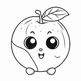 Cute Cartoon Apple From Coloring Pages Outline Sketch Drawing Vector  sketch template