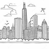 Chicago Skyline Coloring Page  Pagescom sketch template