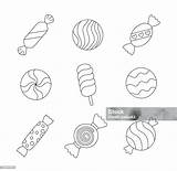 Sweet Candies Coloring Page Lollipop Sugar Caramel In Wrapper Gums  sketch template