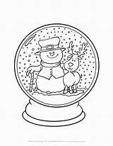 Christmas Snow Globes Coloring Pages Sketch Page sketch template