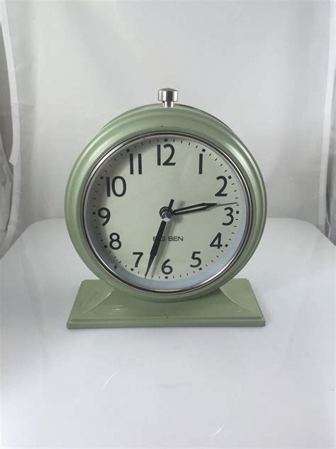 L.L. Bean Big Ben Alarm Clock Green Working But Used | #1809263149