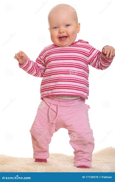 Baby s first steps stock photo. Image of isolated, daughter - 17730978