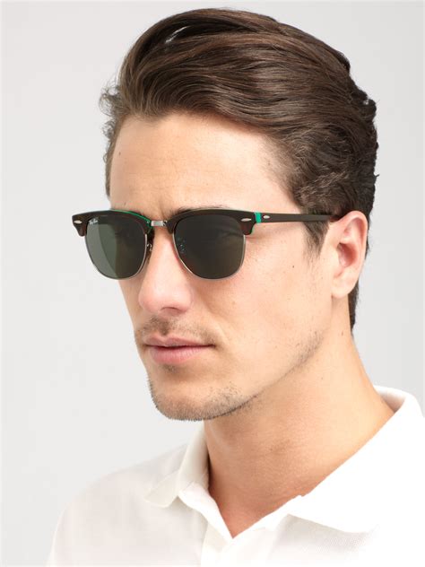 Ray-ban Plastic Clubmaster Sunglasses in Gray for Men | Lyst
