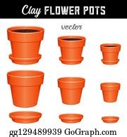 7 Medium And Large Clay Pots Clip Art | Royalty Free - GoGraph