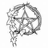 Pentacle And Ivy Coloring Page · Creative Fabrica sketch template