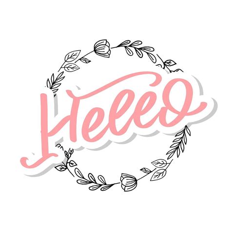 Hello in hand drawn style. Hello world. Lettering design concept. White background. Hand ...