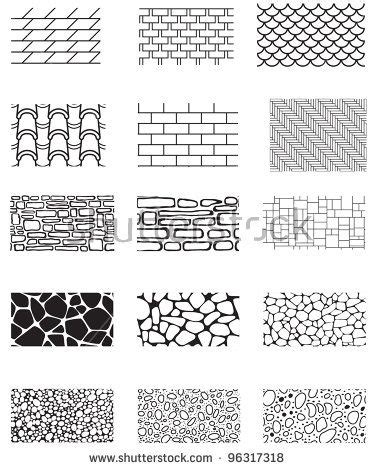 Collection Building Wall Texture Stone Cladding Stock Vector (Royalty Free) 96317318 ...