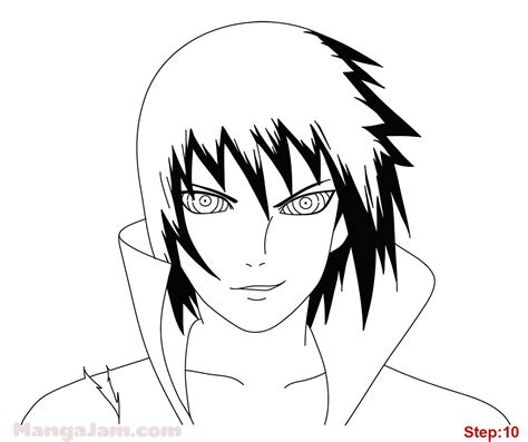 how_draw_sasuke-rinnegan_naruto_09 | Sasuke drawing, Drawings, Character drawing