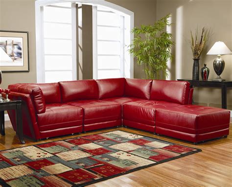 15 The Best Red Leather Sectional Couches