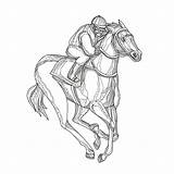 Horse Racing Jockey Doodle Art coloring Page  Download Print Or Color sketch template