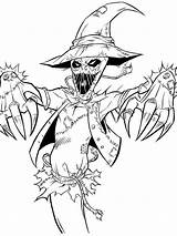 Horror Scarecrow Coloring Page  Free Printable Pages For Kids sketch template