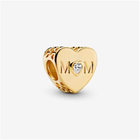 Clear Mom Heart Charm | Gold | Pandora US