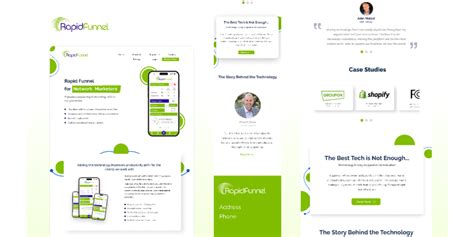radpidfunnel green & white clean web design | Figma