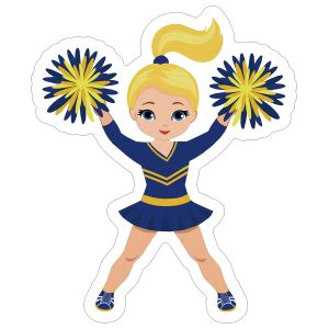 Blonde Blue and Yellow Cheerleading Sticker