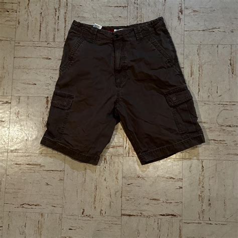 Dockers Men's Brown and Grey Shorts | Depop