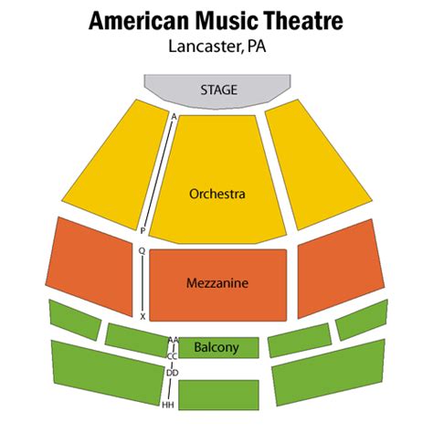 American Music Theater Seating Chart | Elcho Table