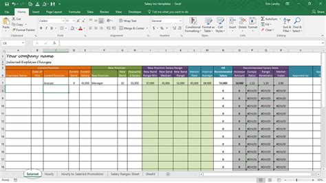 Pay Scale Excel Template - Printable Word Searches