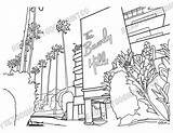 Los Angeles Printable Coloring Pages Illustrations PDF  Etsy sketch template
