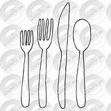Silverware Coloring Pages sketch template