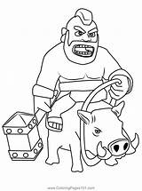 Hog Rider Clash Of Clans Coloring Page For Kids  Free The sketch template