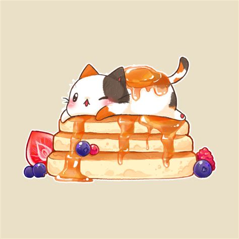 Pancake cat - Pancakes - T-Shirt | TeePublic