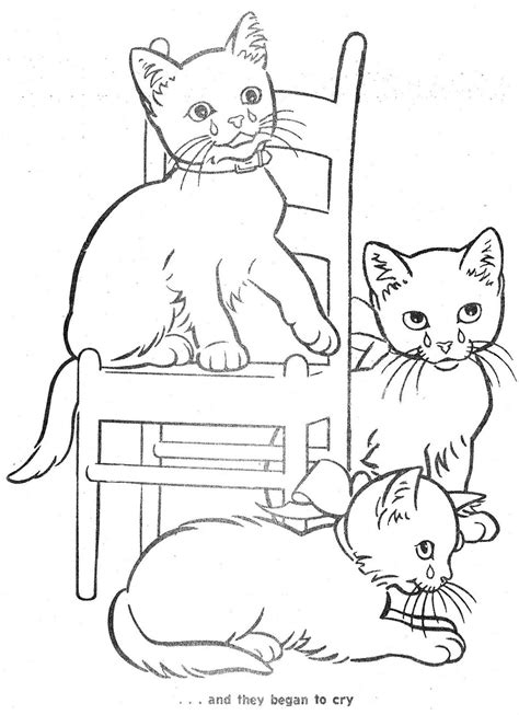 The Three Little Kittens | Cat coloring book, Cat coloring page ...