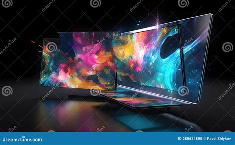 Concept of Large Flexible TV Screen or Professional Led Monitor for ...