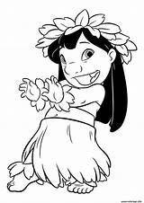 Coloriage Lilo Fait Une Danse Hawaii Dessin Stitch à Imprimer sketch template