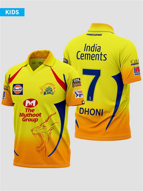 Buy CSK Official Match Replica Kids 2020 (Dhoni 7) Kids Jersey online ...