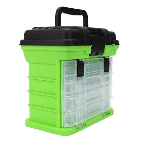 Fishing Tackle Box with 4 Fishing Boxes Waterproof Fishing Tackle Storage Trays with Secure ...