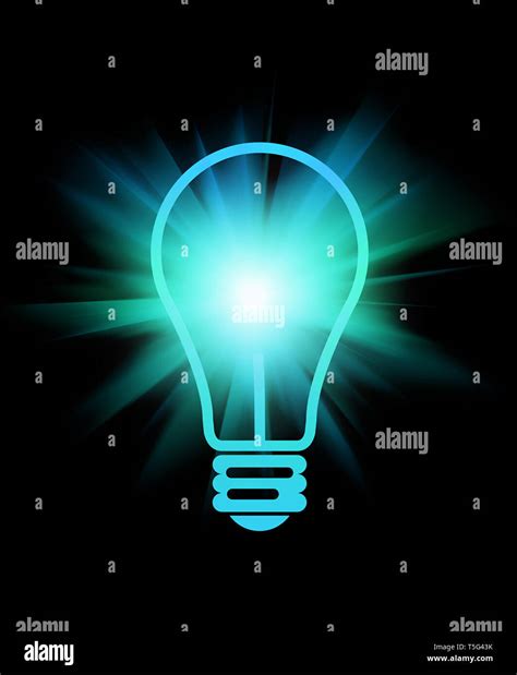 abstract light bulb with beams on black Stock Photo - Alamy