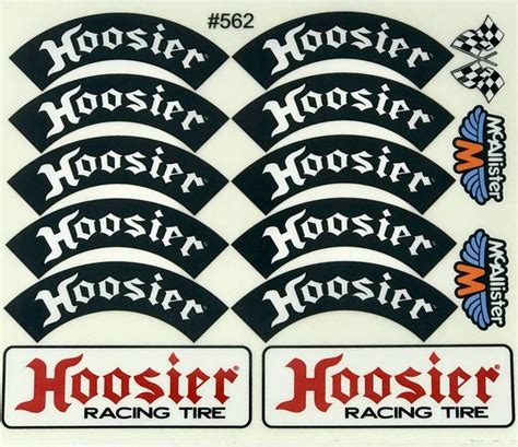 Hoosier Tire Decal sheet