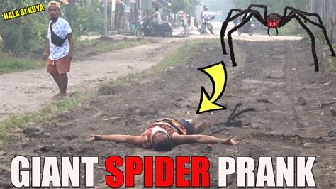 GIANT SPIDER PRANK | Gone wrong | Muntik ng atakihin si kuya sa takot - YouTube