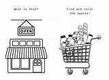 Grocery Store Coloring And Activity Book Graphic By Happiness On Paper  sketch template