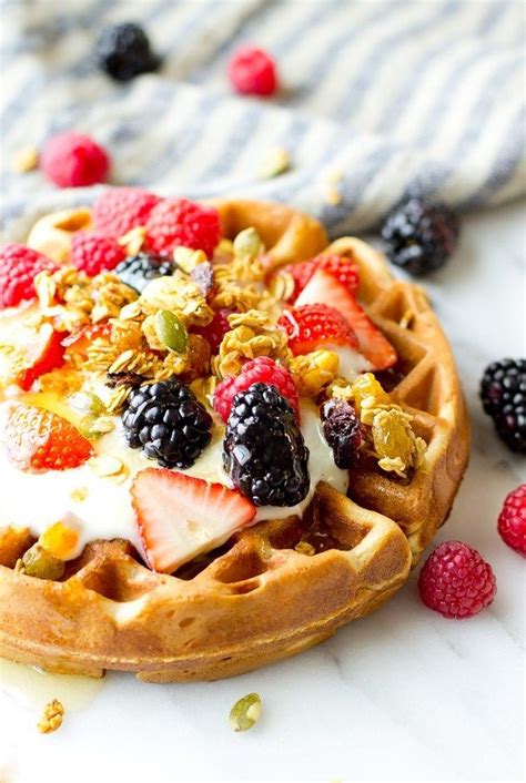 Brown Butter Waffles with Yogurt and Fruit - The Gourmet Gourmand ...