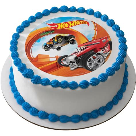 Hot Wheels 7.5 Round Edible Cake Topper - Cooking Kits ... | Hot wheels ...