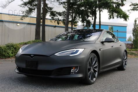 TESLA MODEL S MATTE BLACK - D&A Customs Vehicle Graphics-Custom Signs-Printing Services