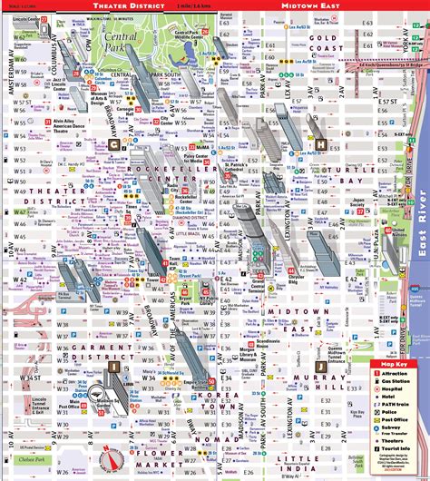 Large Detailed Subway Map Of Manhattan Manhattan Large