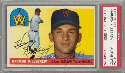 Lot Detail - 1955 Topps #124 Harmon Killebrew Signed Rookie Card - PSA ...